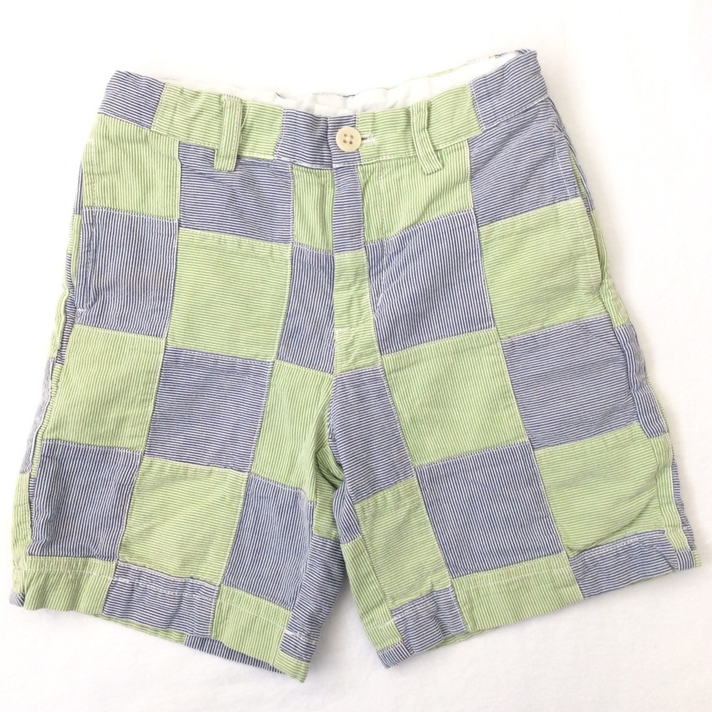 Vineyard Vines Boys 5, blue & green patch shorts